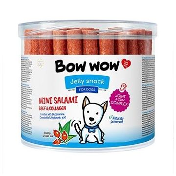 Bow Wow Recompense pentru Caini Mini Salam cu Vita si Colagen, 60 buc