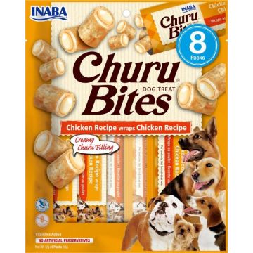 Churu Inaba Bites Recompense pentru Caini cu Pui, 12 g x 8 buc