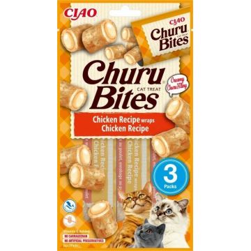 Churu Inaba Bites Recompense pentru Pisici cu Pui, 10 g x 3 buc