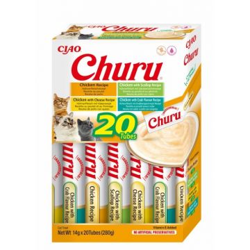 Churu Inaba Cat Varieties Recompense Cremoase cu Pui, 14 g x 20 buc