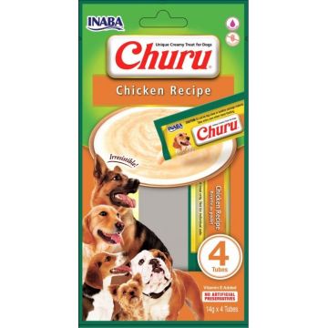 Churu Inaba Recompense Cremoase pentru Caini cu Pui, 14 g x 4 buc