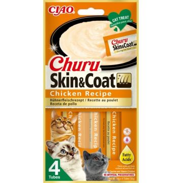 Churu Inaba Skin & Coat Recompensa cu Pui, 14 g x 4 buc