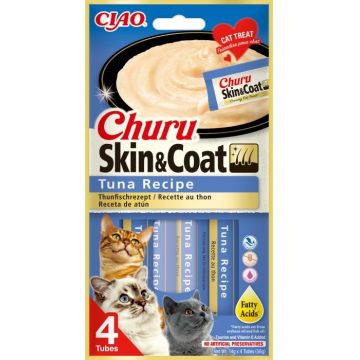 Churu Inaba Skin & Coat Recompensa cu Ton, 14 g x 4 buc