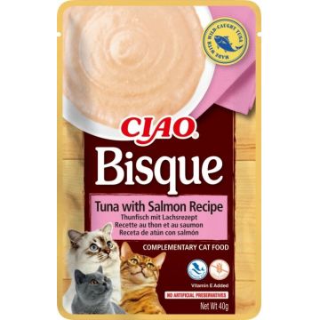 Ciao Churu Inaba Bisque pentru Pisici cu Ton si Somon, 40 g