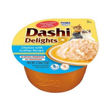 Ciao Dashi pentru pisici cu Pui si Scoici, 70 g