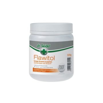 Complex de vitamine, flavonoizi, microelemente si macroelemente, Flawitol Puppy Large Breed, Dr. Seidel, 200 Tablete