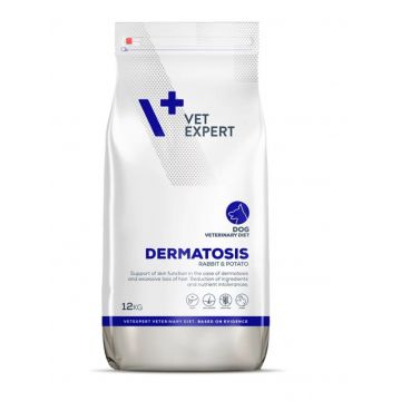 DIETA VETERINARA DERMATOSIS DOG, VETEXPERT, CU CARNE DE IEPURE SI CARTOFI, 12 KG