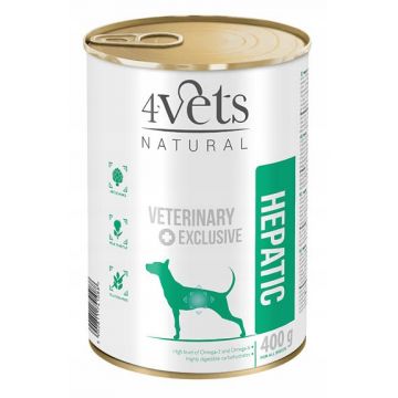 Dieta veterinara pentru caini Care sufera de insuficienta hepatica si alte boli ale ficatului 4VetS Hepatic Support, 400 g