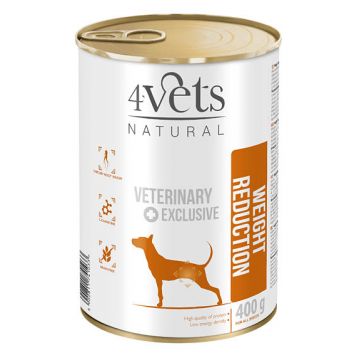 Dieta veterinara pentru caini, previne cresterea in greutate si obezitatea, 4VetS WEIGHT REDUCTION, 400g