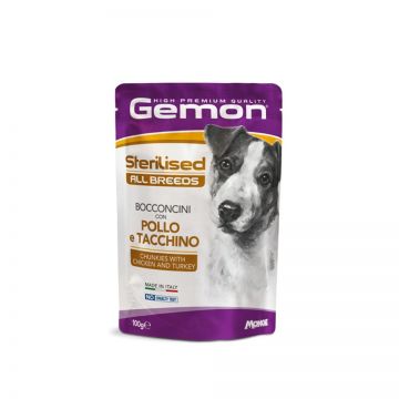 Gemon Chunkies Sterilised All Breeds, Pui si Curcan, 100 g