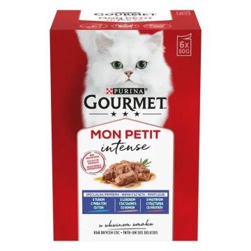 GOURMET Mon Petit, Pachet Mixat, Somon, Ton si Pastrav, 6x50 g