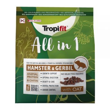 Hrană completă pentru hamsteri și gerbili TROPIFIT ALL IN 1, 500G