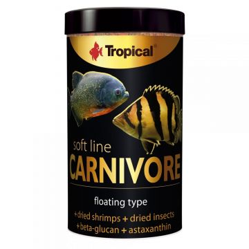 Hrana moale pentru specii mari de pesti carnivori TROPICAL SOFT LINE Carnivore,1000ML/320G