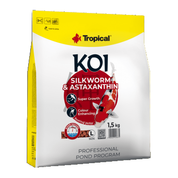 Hrana pentru pesti KOI, TROPICAL Fish, viermi de matase si astaxantina, pellet L-1.5 KG