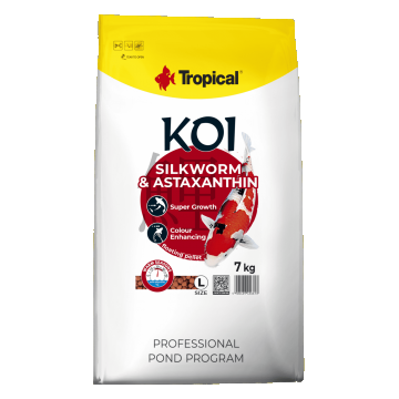 Hrana pentru pesti KOI, TROPICAL Fish, viermi de matase si astaxantina, pellet L- 7KG