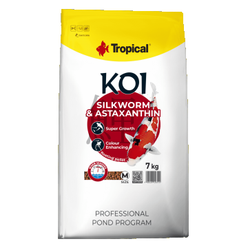 Hrana pentru pesti KOI, TROPICAL Fish, viermi de matase si astaxantina, pellet M- 7KG