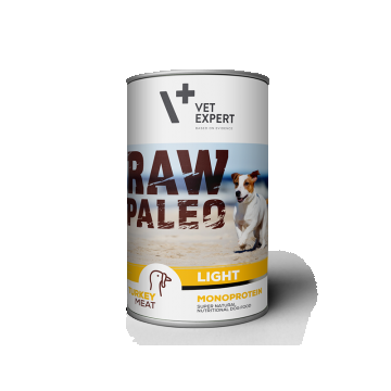 Hrana umeda pentru caini, RAW PALEO Light, conserva monoproteica, curcan, 400 g