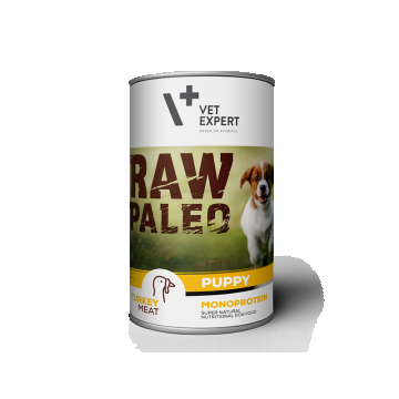 Hrana umeda pentru caini, RAW PALEO Puppy, carne de curcan, 800 g