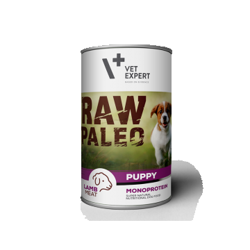 Hrana umeda pentru caini, RAW PALEO Puppy, carne de miel 800 g