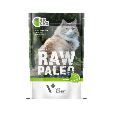 Hrana umeda pentru pisici, RAW PALEO CAT, adult, carne de vanat, 100 g