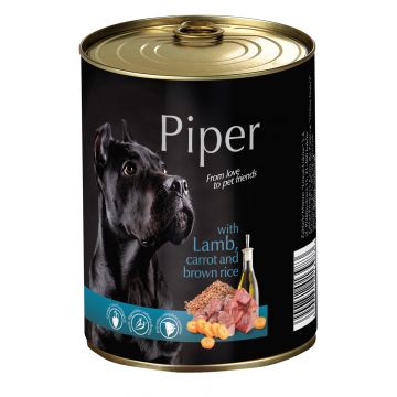 Hrana umeda Piper Adult, Miel, Morcovi si Orez brun, 400 g