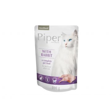 Hrana umeda PIPER CAT STERILISED, carne de iepure, 100 g