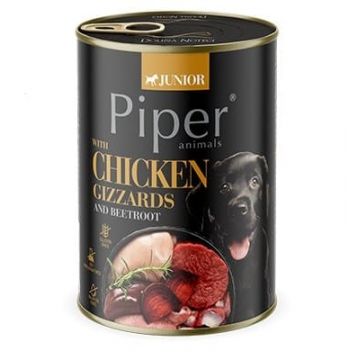 Hrana umeda Piper Junior, PIPOTE DE PUI ȘI SFECLĂ ROȘIE, 400 g