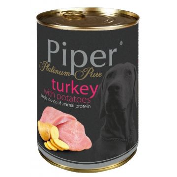 Hrana umeda Piper Platinum Pure, Curcan si Cartofi, 400 g