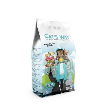 Nisip pentru litiera BENTONITA, CAT'S WAY, MARSEILLE SOAP, 10L, 8.5KG