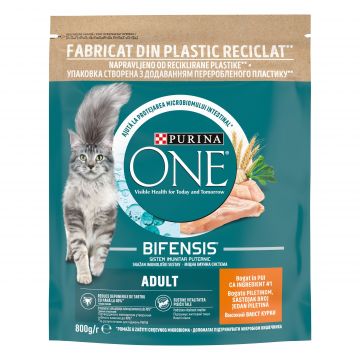 PURINA ONE ADULT, Pui si Cereale Integrale, hrana uscata pentru pisici, 800 g