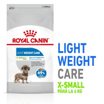 Royal Canin X-Small Light Weight Care Adult hrana uscata caine, limitarea greutatii