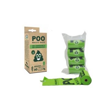 Saci menajeri 100% biodegradabili, POO M-PETS, 22 x 32 cm, 60 buc