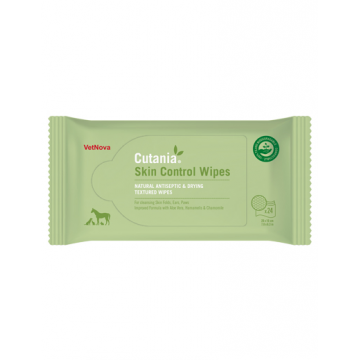 Servetele igienice degresante, cu proprietati de uscare si albire, CUTANIA Skin Control Wipes, VetNova, 24 servetele