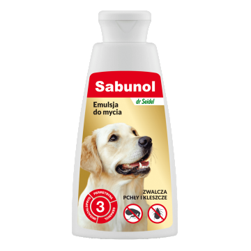 Soluție pentru câini, împotriva puricilor și căpușelor, SABUNOL DOG, EMULSIE, 150 ml