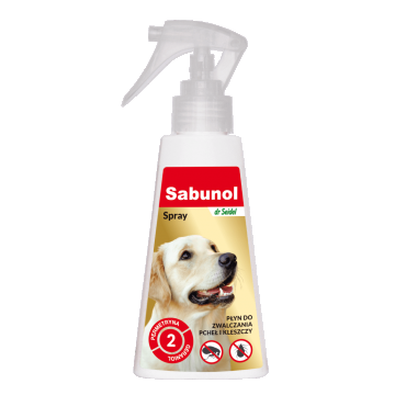 Soluție pentru câini, împotriva puricilor și căpușelor, SABUNOL DOG, SPRAY 100 ml