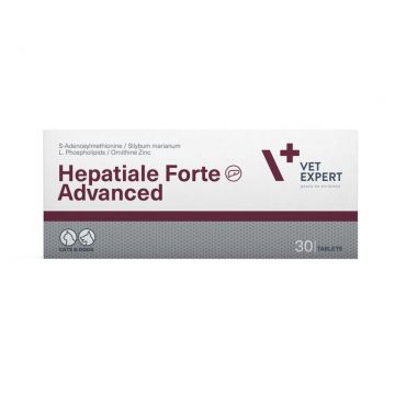 Supliment pentru sustinerea functiei hepatice, Hepatiale Forte Advanced, VetExpert, 30 tablete