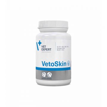 Supliment pentru tratarea afectiunilor dermatologice, la caini, VetoSkin Twist OFF, VetExpert, 60 capsule