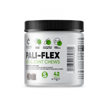 Tablete masticabile pentru combaterea durerii si a inflamatiei articulatiilor rigide, caini de talie mica si medie, PALI-FLEX, S, 42 tablete