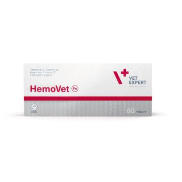 Tratament pentru simptome de anemie, HemoVET, Vet Expert, 60 tablete