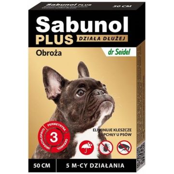 Zgarda antiparazitara caini,SABUNOL PLUS, 10-25 kg, 50 cm