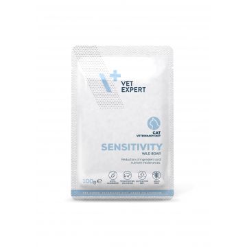 Dieta Veterinara umeda monoproteica pentru pisici SENSITIVITY CAT, VetExpert, plic, 100g