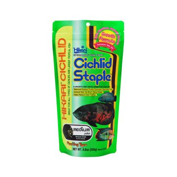 Dieta zilnică, ciclide si pesti tropicali mari, peleti plutitori, HIKARI CICHLID STAPLE MEDIUM 250g, 750ml