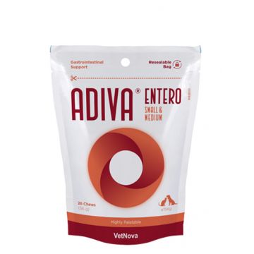 Hrana complementara pentru procesele digestive și intestinale, Adiva Entero Small & Medium, VetNova, 28 chew, 570 mg