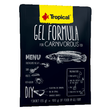 Hrana pentru pesti carnivori, TROPICAL Gel Formula, plic 35G