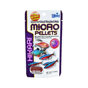 Hrana pentru pesti cu gura mica, Tetra, Tetrazona, Guppy, HIKARI MICRO PELLETS, 22g