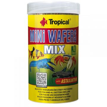 Hrana pentru pesti erbivori si omnivori TROPICAL Fish Mini Wafers Mix 250ML/138G