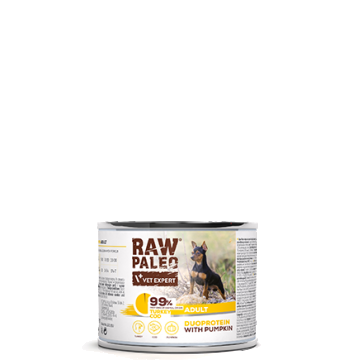 Hrană umedă pentru câini, adult, Raw Paleo Duo Protein, Curcan cu Cod și Dovleac, 200g