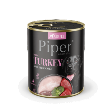 Hrana umeda pentru caini PIPER DOG, urcan si brocolli, 800g