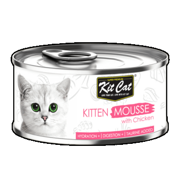 Hrana umeda pentru pui de pisica, Kit Cat Kitten, Mousse de Pui, 80g