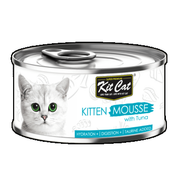 Hrana umeda pentru pui de pisica, Kit Cat Kitten, Mousse de ton, 80g